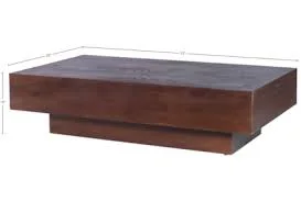 Burton Minimalist Rectangular Oak Coffee Table