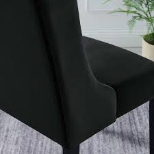 Black Velvet Upholstered Dining Chair
