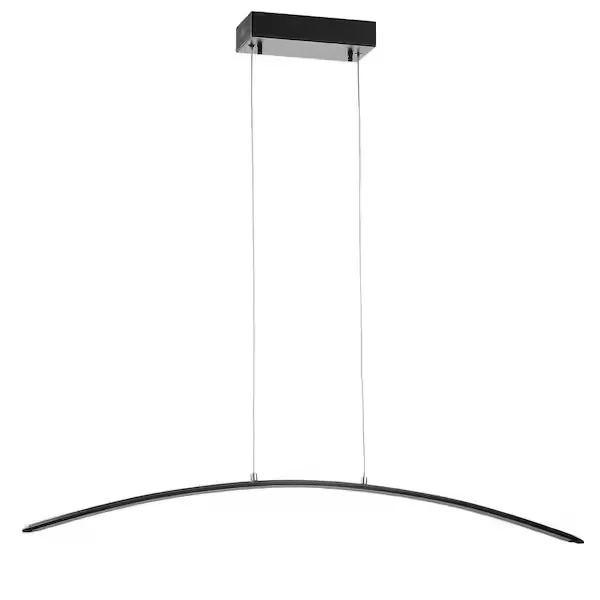 Matte Black Curved Linear Pendant Light