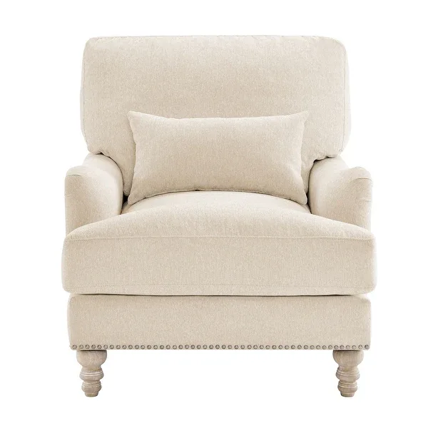 Beige Upholstered Armchair