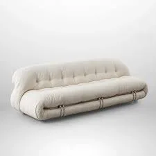 Aria Cream Fabric Tufted Sofa