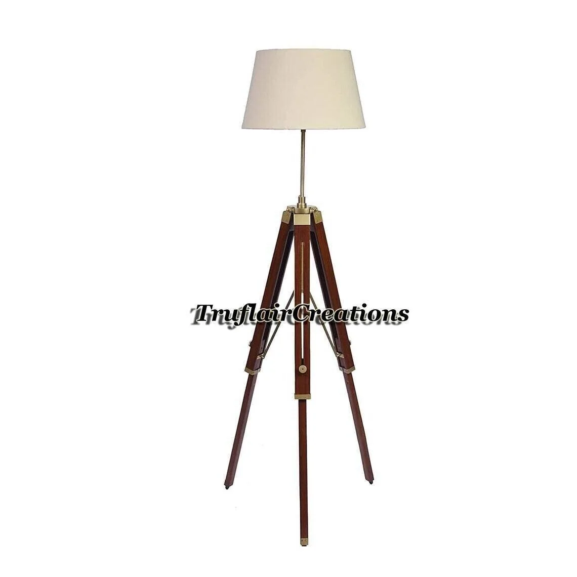 Antique Brass Tripod Floor Lamp