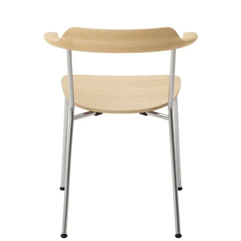 Maruni Hiroshima Natural Wood and Steel Dining Chair