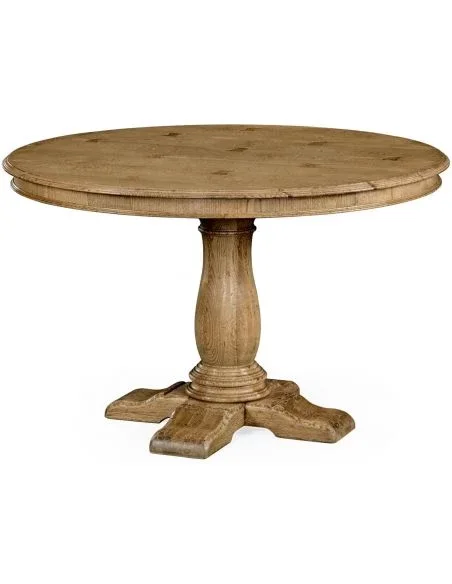 Round Oak Pedestal Dining Table