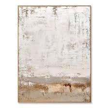 Beige and White Textured Abstract Wall Art