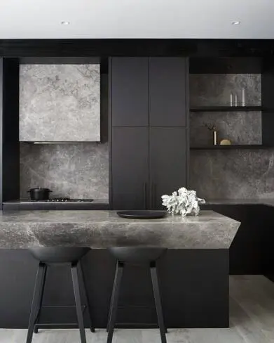 Modern Black Kitchen Island