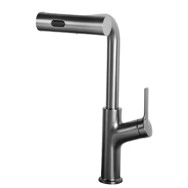 Logmey Modern Brushed Black Kitchen Faucet