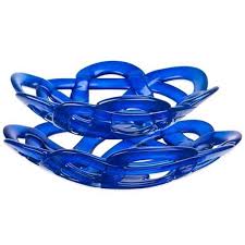 Kosta Boda Basket Blue Glass Decorative Bowl