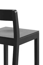 Minimalist Black Wood Counter Stool