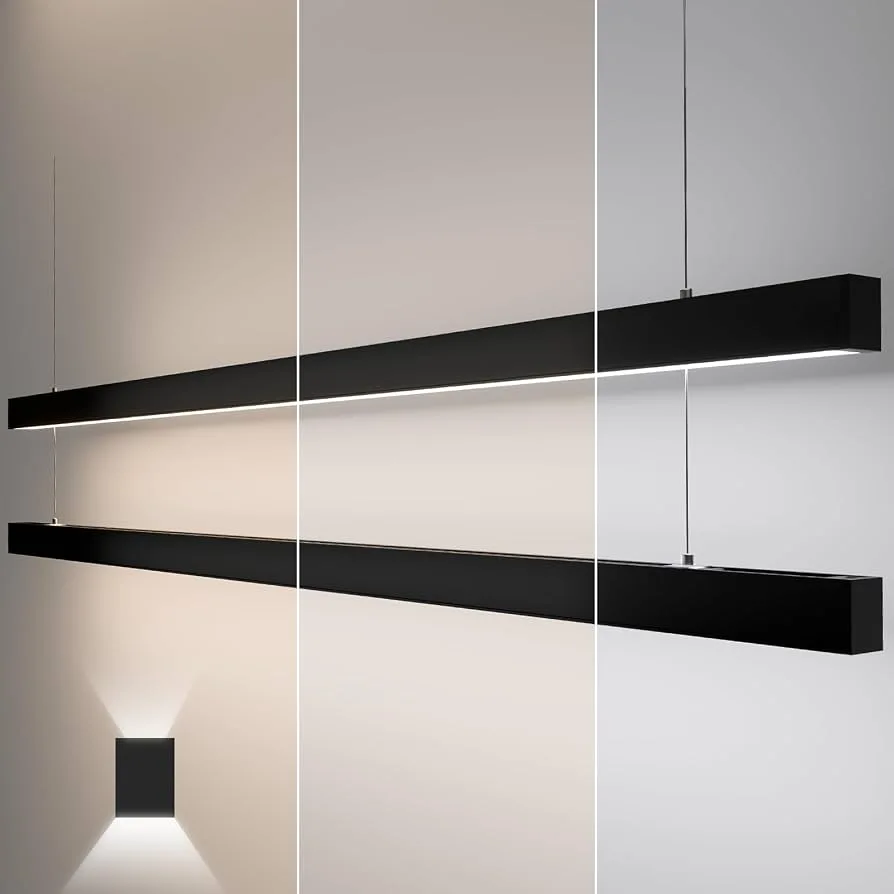 Minimalist Black Linear Pendant Light