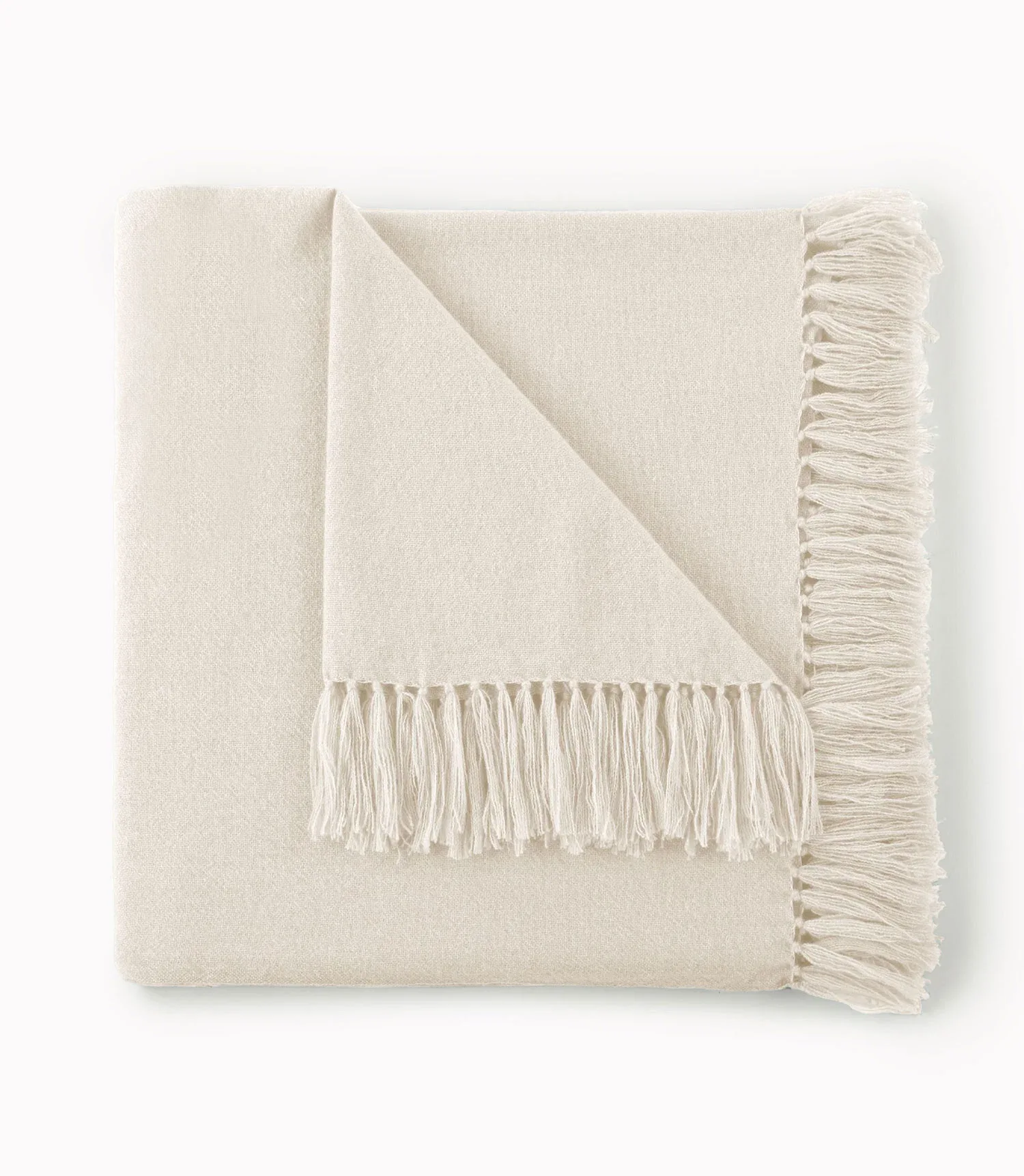 Solid Cream Throw Blanket