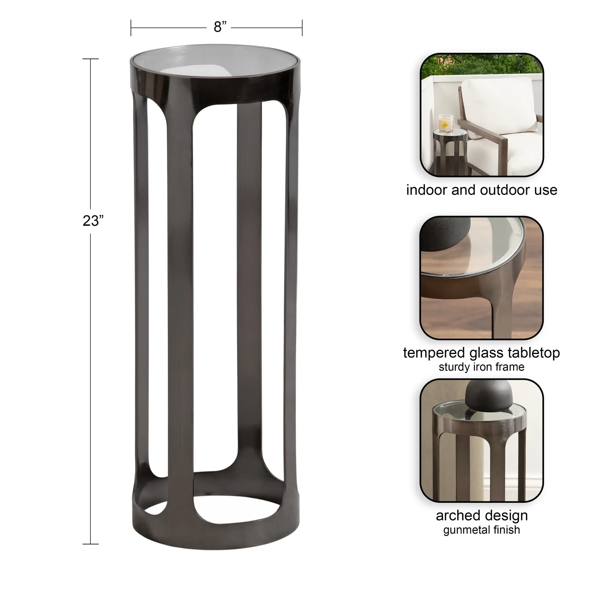 Round Iron Side Table