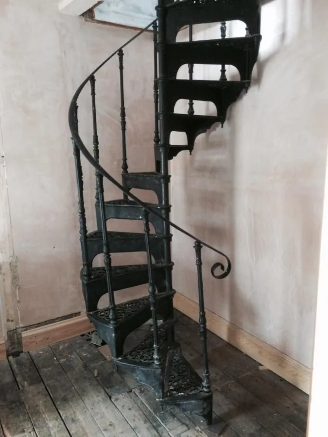 Antique Black Iron Spiral Staircase