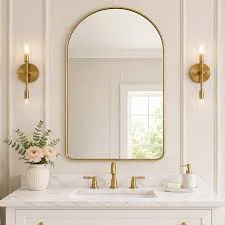 Gold Arched Wall Mirror