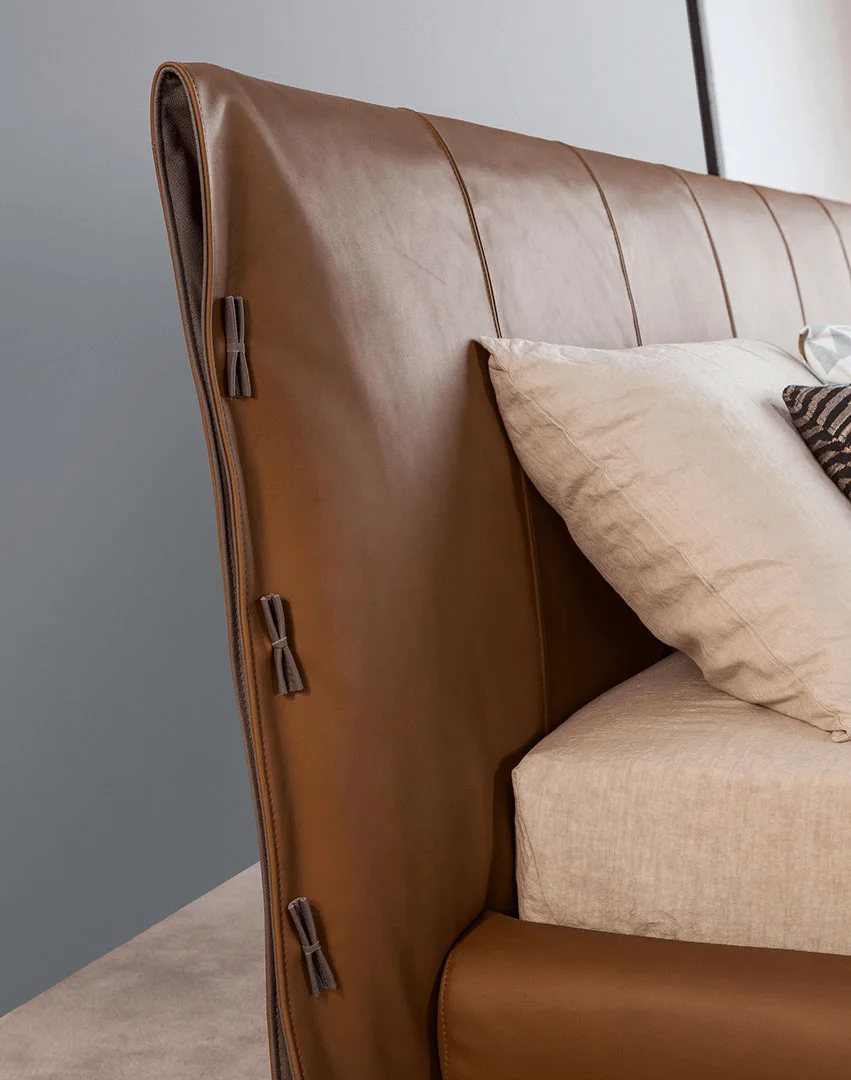 Cuff Hi Upholstered Leather Bed