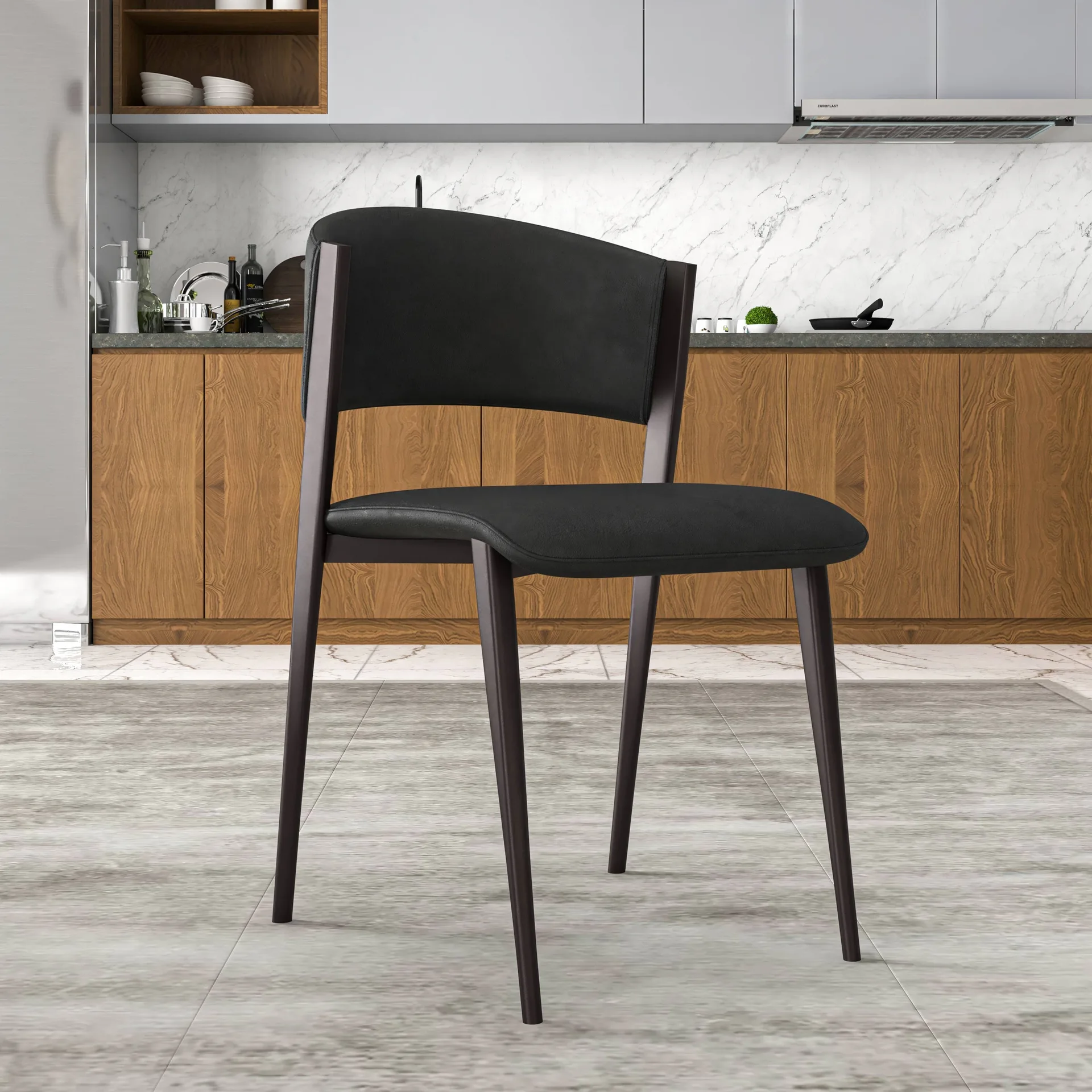 Aspen Black Leather Dining Chair