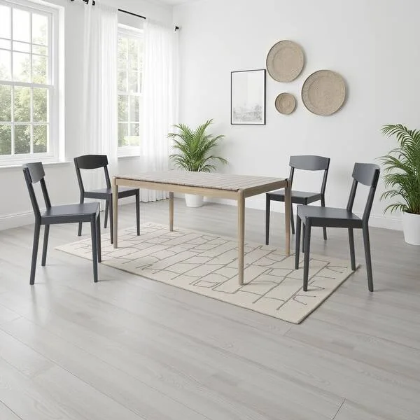 Siaz Natural Wood Rectangular Dining Table