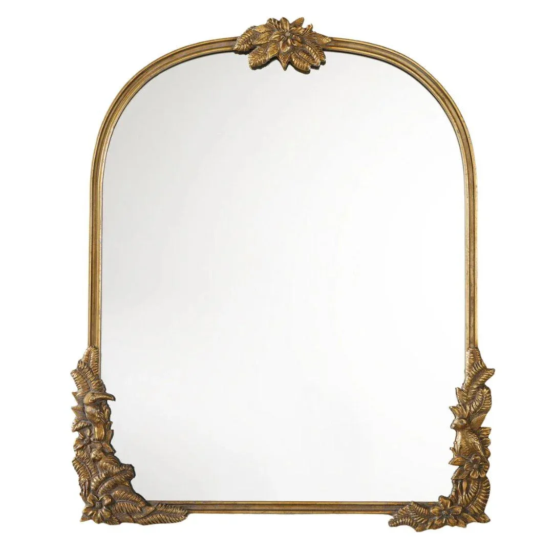 Antique Brass Arched Wall Mirror