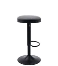 Modern Black Leather Bar Stool