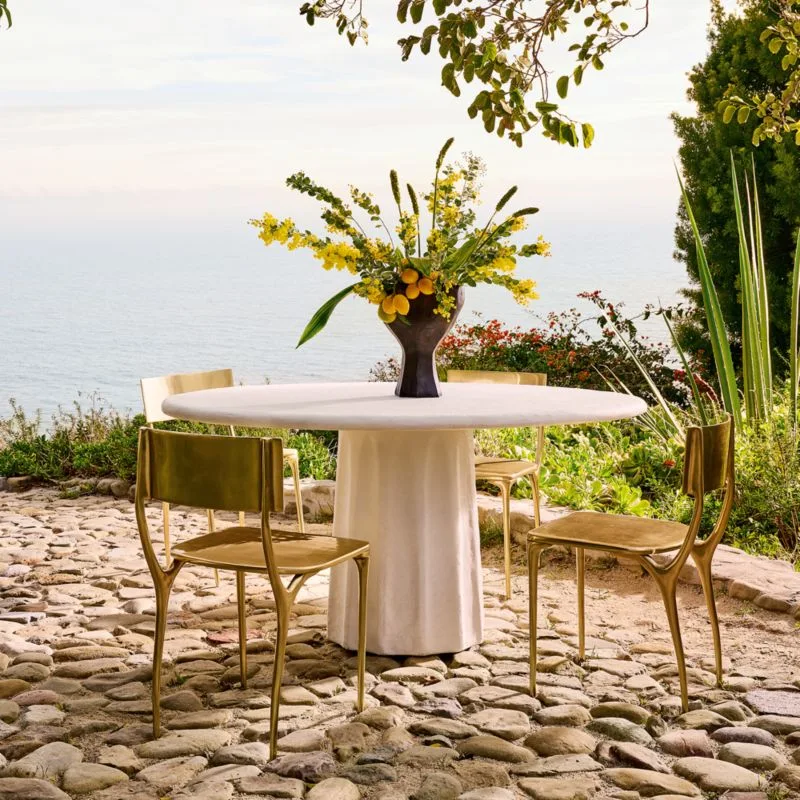 Boscoe Round White Concrete Dining Table
