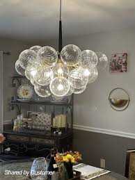 Modern Ribbed Glass Bubble Chandelier