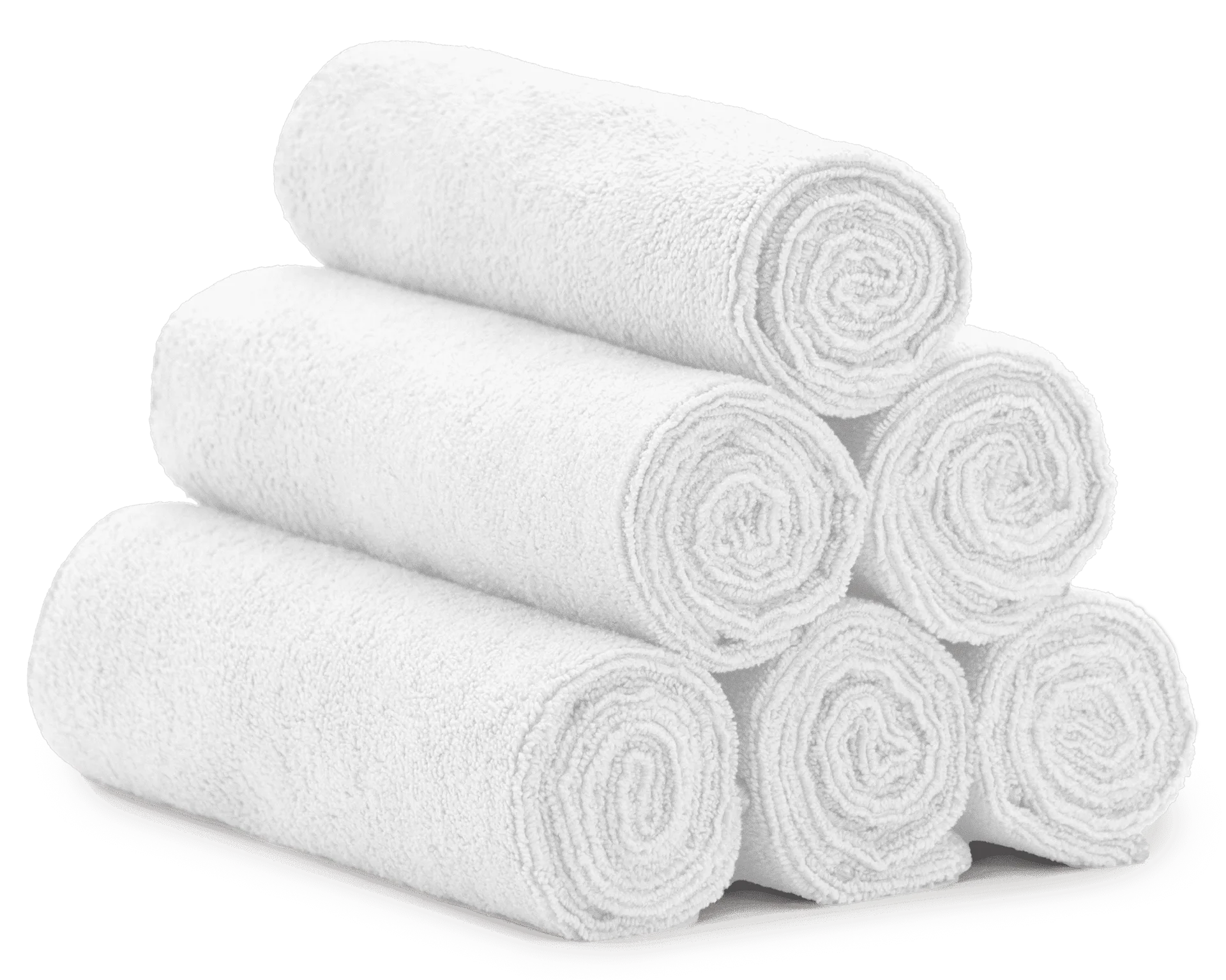 Solid White Rolled Towels