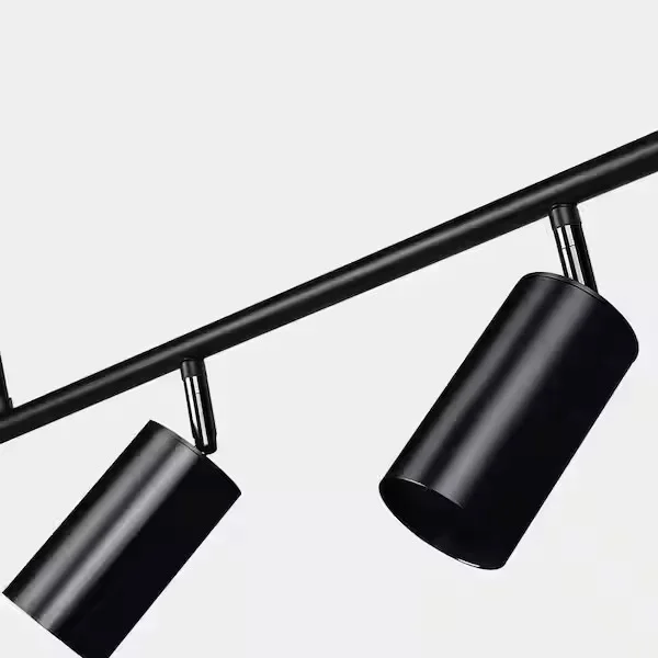Matte Black Cylindrical Track Lighting