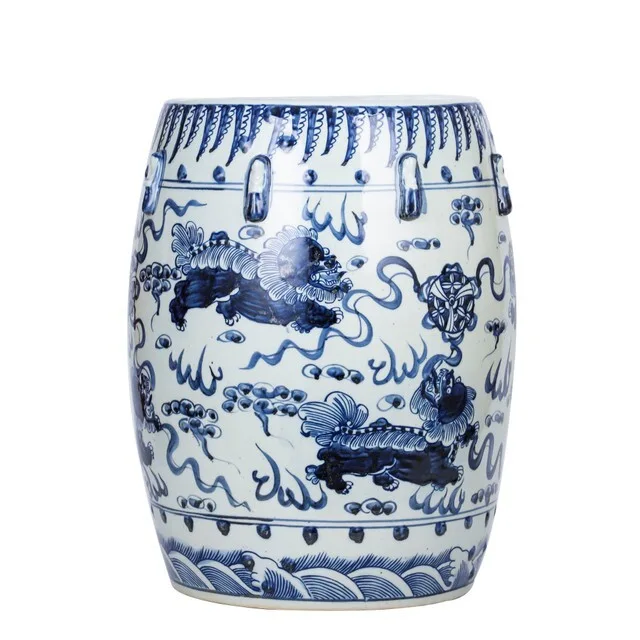 Blue and White Porcelain Garden Stool