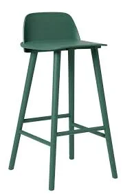 Muuto Nerd Green Wood Bar Stool