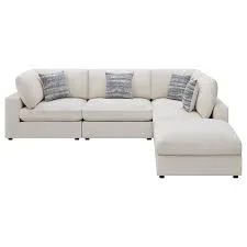 Serene Beige Fabric Modular Sectional Sofa