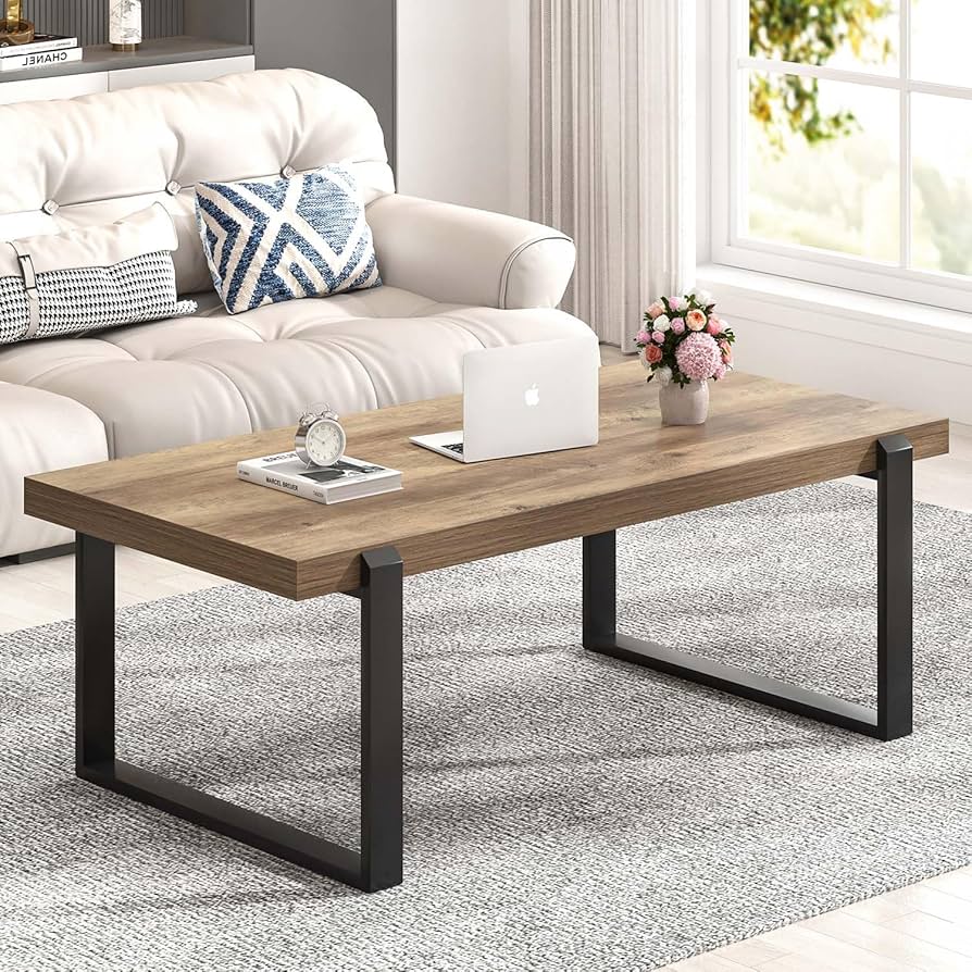 FOLUBAN Industrial Rectangular Coffee Table