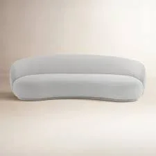 Simona Gray Boucle Curved Sofa