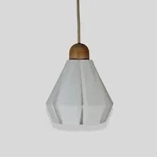 Minimalist White Linen Pendant Light