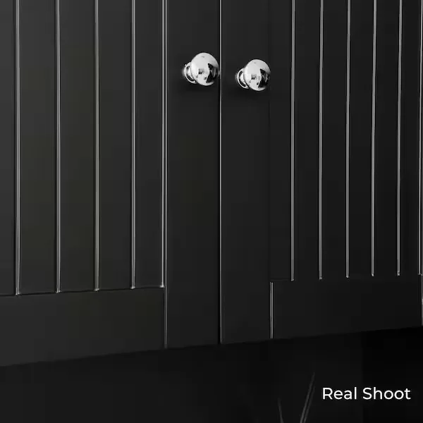 Matte Black Wood Built In Cabinet