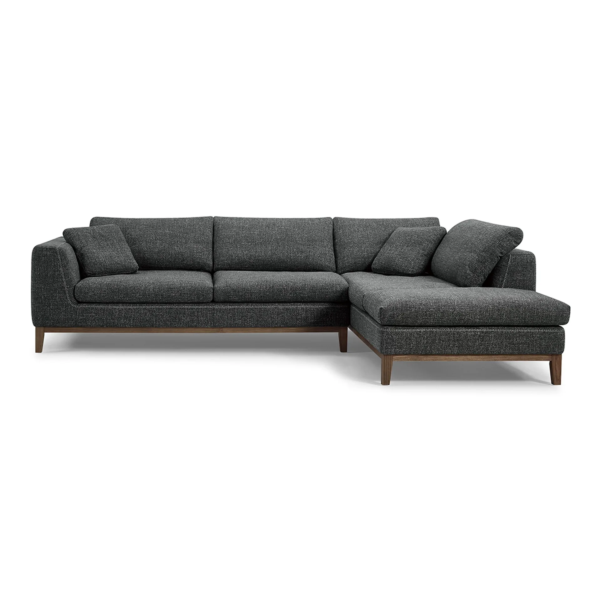 Modern Dark Gray Fabric Sectional Sofa