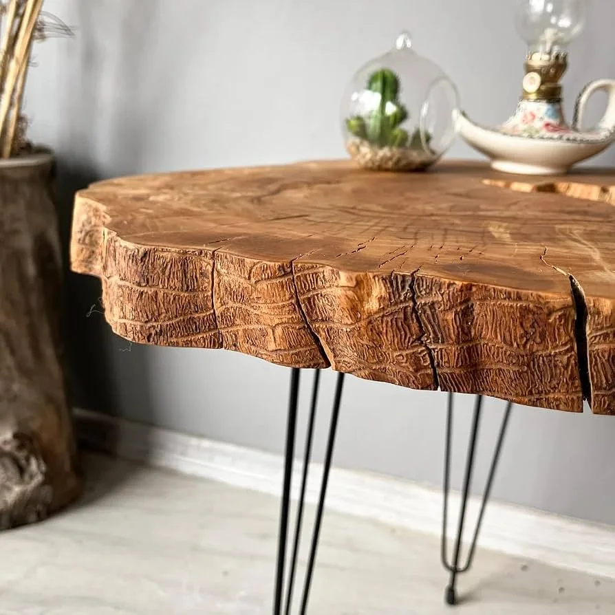 Round Live Edge Side Table