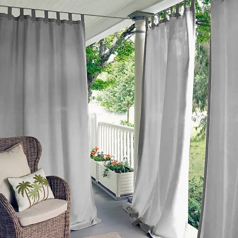 Solid Gray Outdoor Curtain