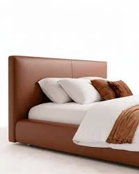 Modern Brown Upholstered Leather Bed
