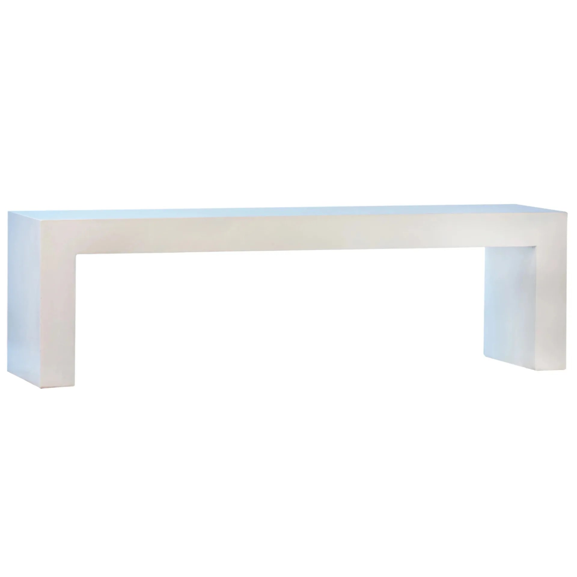 White Concrete Outdoor Bench