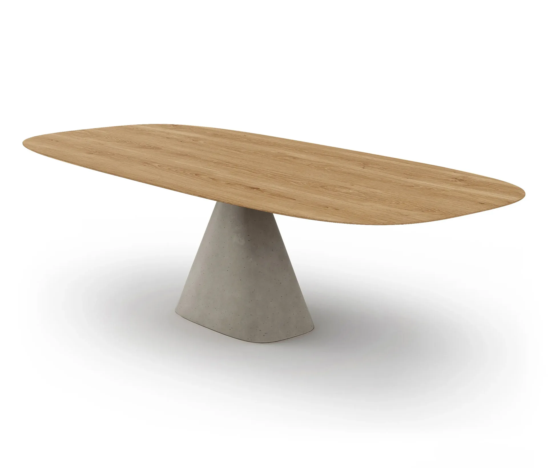 Bridge Oval Wood and Concrete Dining Table