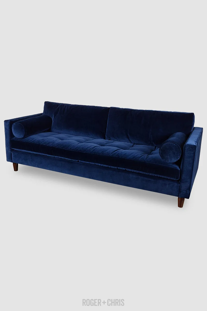Natalie Tufted Blue Velvet Sofa