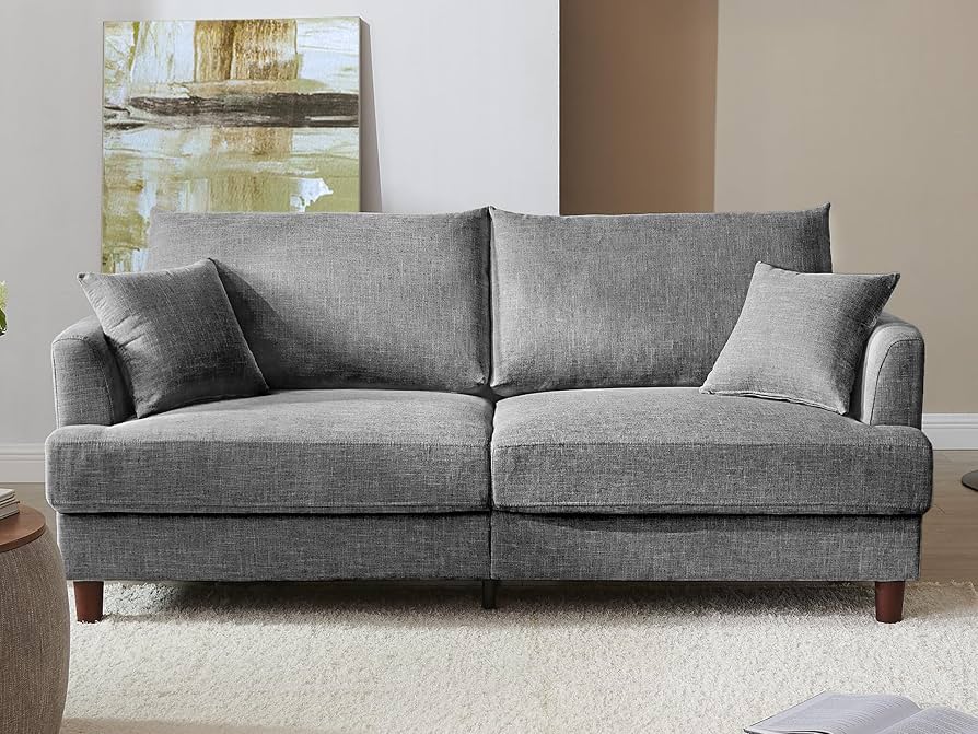 Gray Woven Fabric Sofa