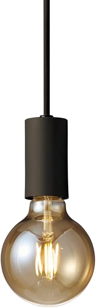 Yamada Shomei Matte Black Cylindrical Pendant Light