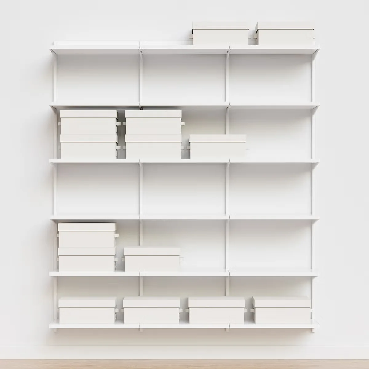 Minimalist White Modular Wall Shelving