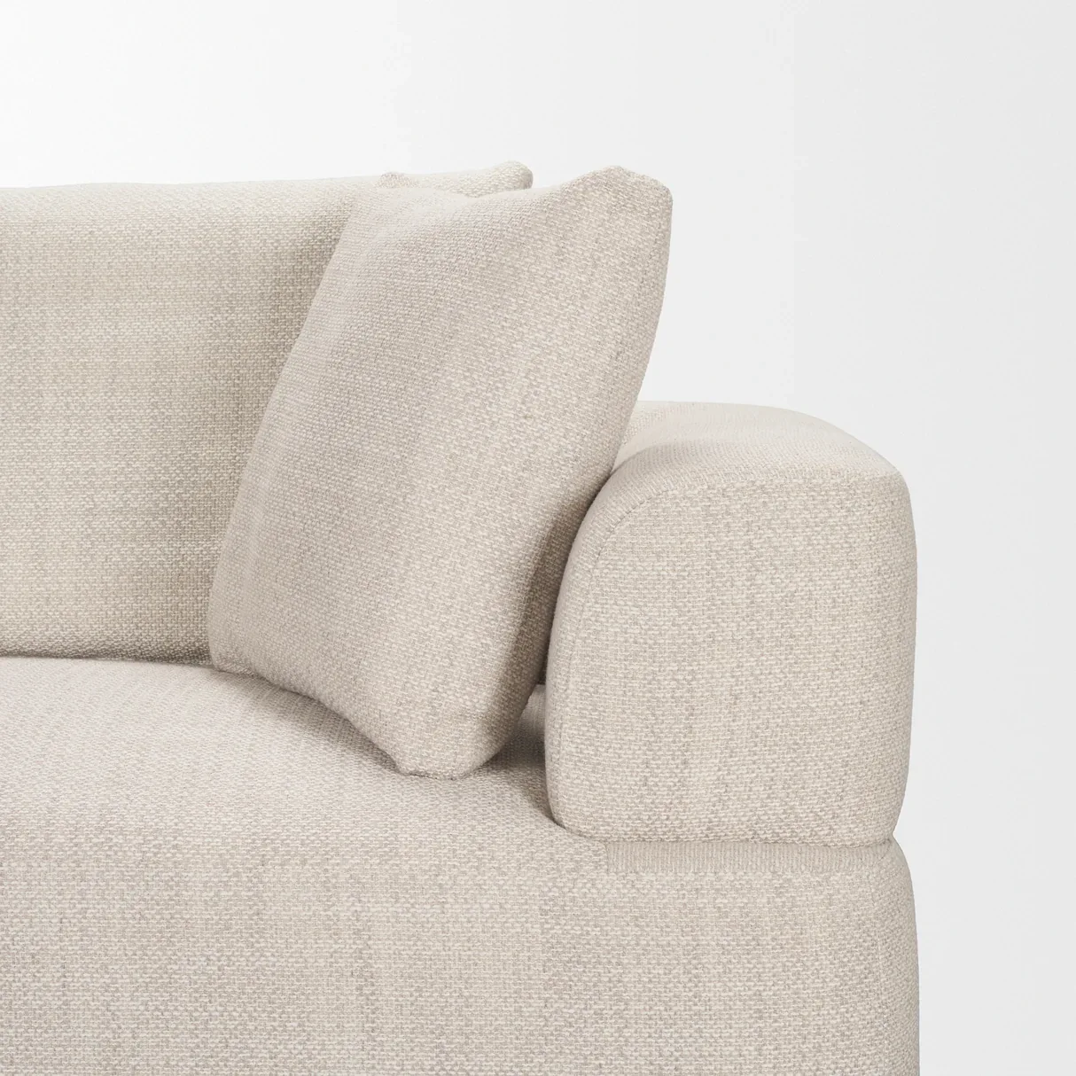 Warner Textured Beige Fabric Sofa