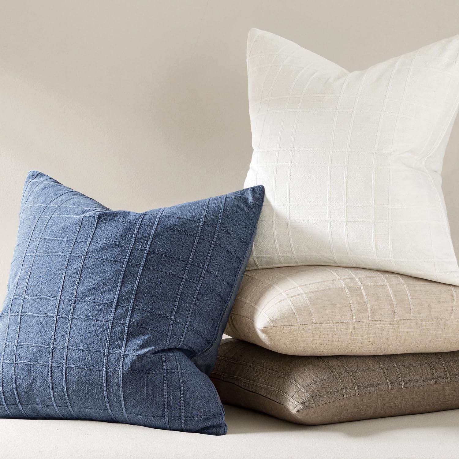 Textured Linen Square Accent Pillow