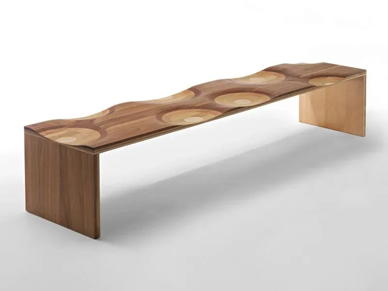 Ripples Sculptural Wooden Bench