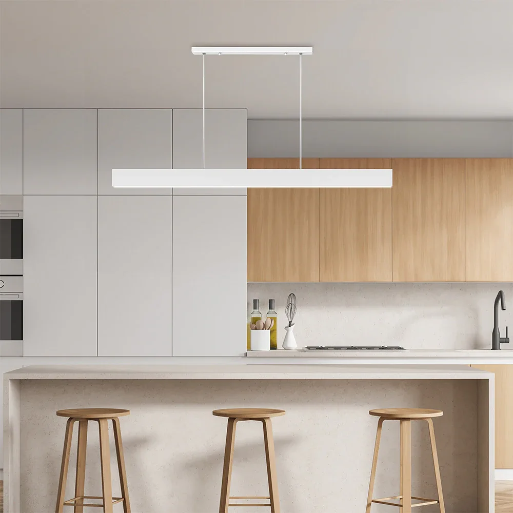 KODA Minimalist White Linear Pendant Light