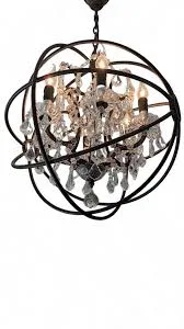 Geneva Black Iron Orbital Crystal Chandelier