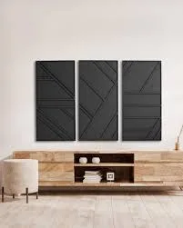 Matte Black Geometric Wall Art